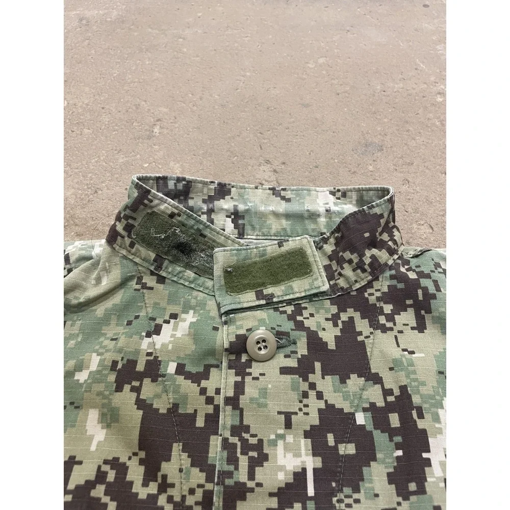 U.S. Navy Jacket Mens LT Green Digital‎ Camo Military Utility Cotton Ripstop
